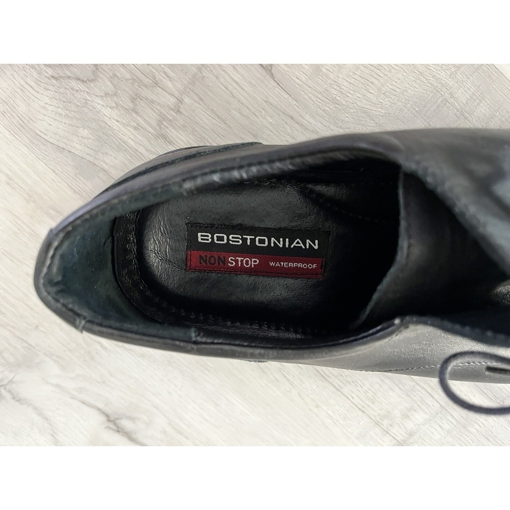 Bostonian Oxford Dress Shoes Non Stop 9/12 XW Black‎ Leather Waterproof Italian - Picture 9 of 10